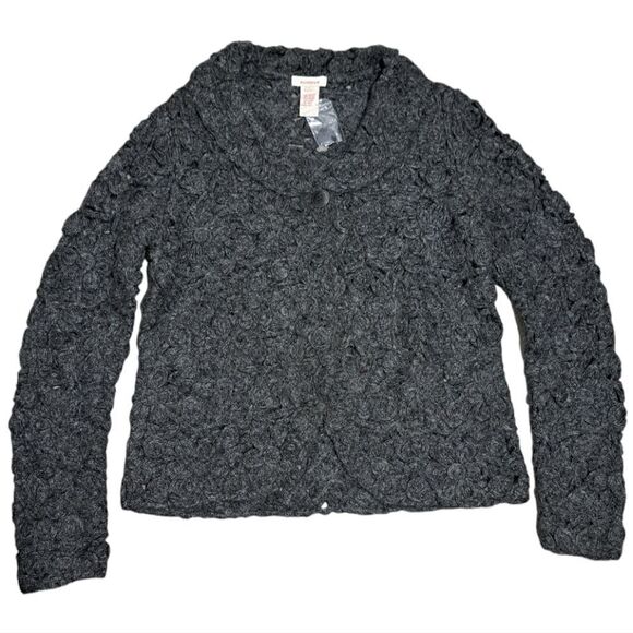 Sundance Women's Applique Embroidered Floral Sweater Mohair Blend Charcoal XS - Picture 1 of 17